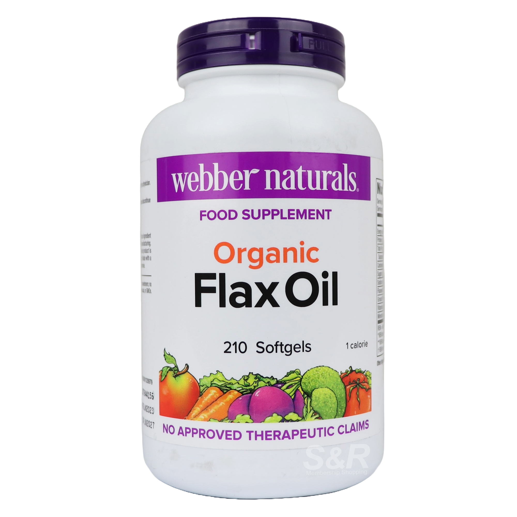 Webber Naturals Organic Flax Oil 210 Softgels